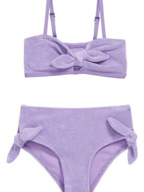 NWT Zimmermann Lilac Bow Terry Two-Piece Kids Swim Set